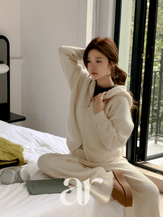 [주문폭주] [울함유] (포근보들♥/투피스세트/활용도굿) 데이린 후드 집업 밴딩 와이드 팬츠 니트 세트