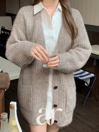 (도톰폭닥/코지한여리핏♥) 프렌디아 하찌 짜임 루즈핏 롱 가디건