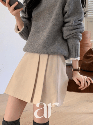 (5colors/걸리시무드♥) 로티에 사이드 플리츠 미니 스커트