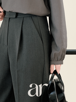 (겨울기모/완벽한핏밸런스) 포쉐 원핀턱 히든 버클 세미 와이드 기모 슬랙스