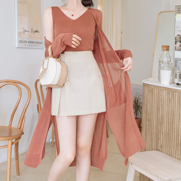 cd877 여름 필수템 데일리 베이직 미디롱 가디건 cardigan