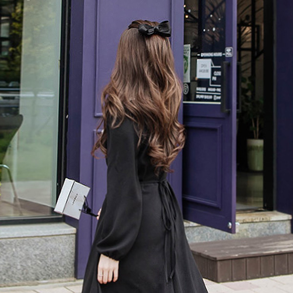 ac3625 러블리함 무드의 꼬임 디테일의 리본장식 똑딱이 헤어핀 hairpin