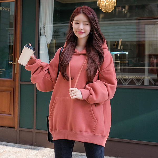 ts1291 포근함 가득 도톰하고 따뜻한 양기모 소재의 러블리 루즈핏 후드 티셔츠 tee