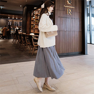 sk3041 부드럽고 따뜻함 가득한 밴딩 스웨이드 플리츠 스커트 skirt