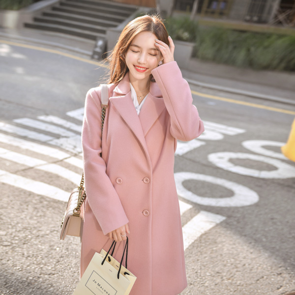 ct949 더블 버튼 장식의 기본핏 테일러드 코트 coat