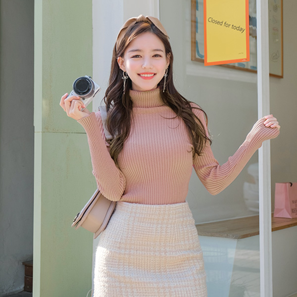 nt1712 말랑말랑 촉촉하고 보드라운 골지 데일리 폴라니트티 knit