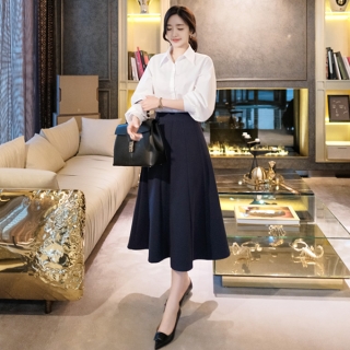 롱기장 A라인 플레어스커트