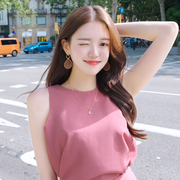 ac3999 비비한 컬러의 투명 물방울 쉐입 볼드 드롭 이어링 earring