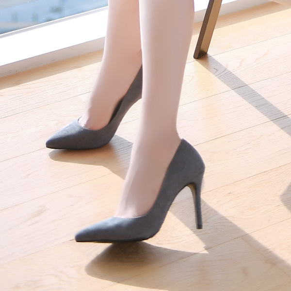 sh1575 스웨이드, 합피 2가지 타입과 2가지 높이로 구성된 슬림코 펌프스 힐 shoes