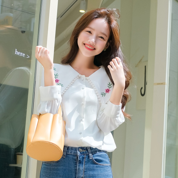 bg839 튤립 디자인으로 볼륨있게 완성된 원통 토드, 숄더백 bag