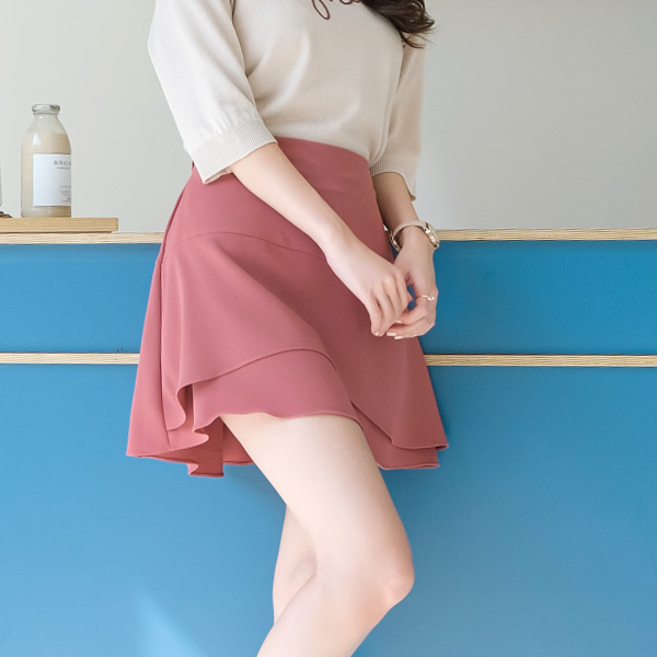 ps1882 발랄하고 사랑스런 무드의 뒷밴딩 A라인 디자인의 치마바지 pants