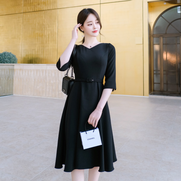 op7616 고급스러운 하트넥라인의 플레어 롱 원피스 dress