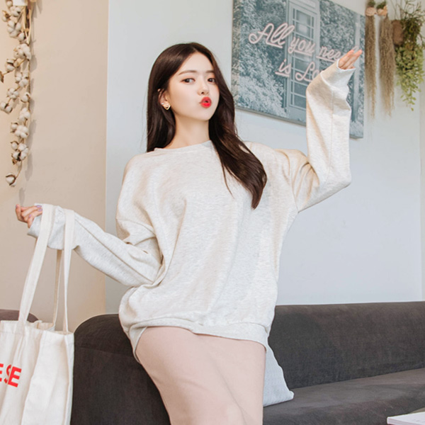 ts1773 놀라운 15컬러 구성의 소프트한 유니섹스 베이직 루즈핏 라운드넥 맨투맨 티셔츠 tee
