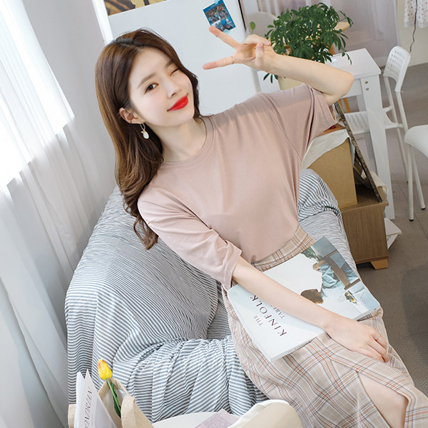 ts1774 가을을 우려낸듯 딥 컬러라인의 쫀쫀한 모달 스판 베이직 티셔츠 tee