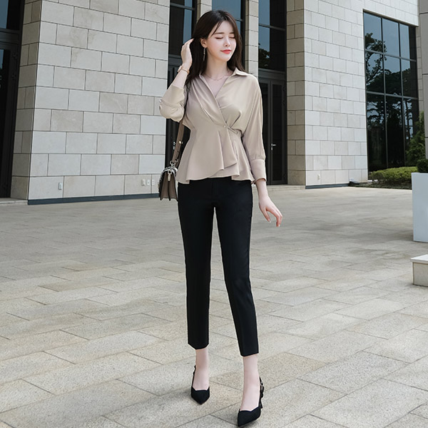 ps1884 깔끔하고 세련된 슬림핏 히든밴딩 탄탄 9부 슬랙스 팬츠 pants