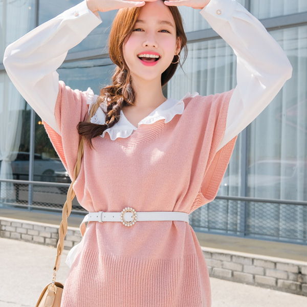 ac4151 엔틱한 감성의 골드버클 진주 포인트 벨트 belt