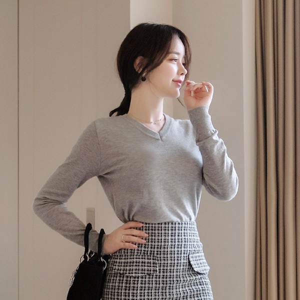 sk3714 엣지있는 트위드 패브릭의 하이웨이스트 포켓 장식 롱 스커트 skirt
