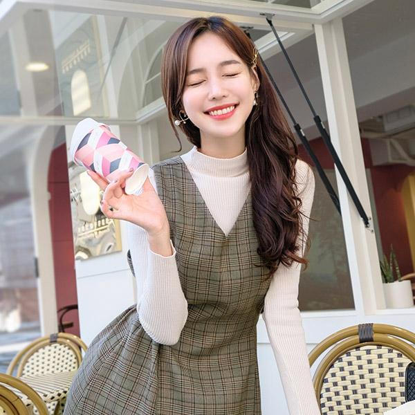 nt1888 탄력있는 쫀득한 니트짜임의 6가지 컬러구성 반 하이넥 골지 니트 티셔츠 knit