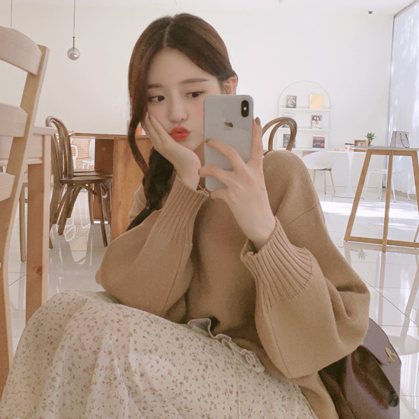 nt1890 코지한 감성을 선사할 폭닥한 니트짜임의 박시핏 스웨터 니트 knit