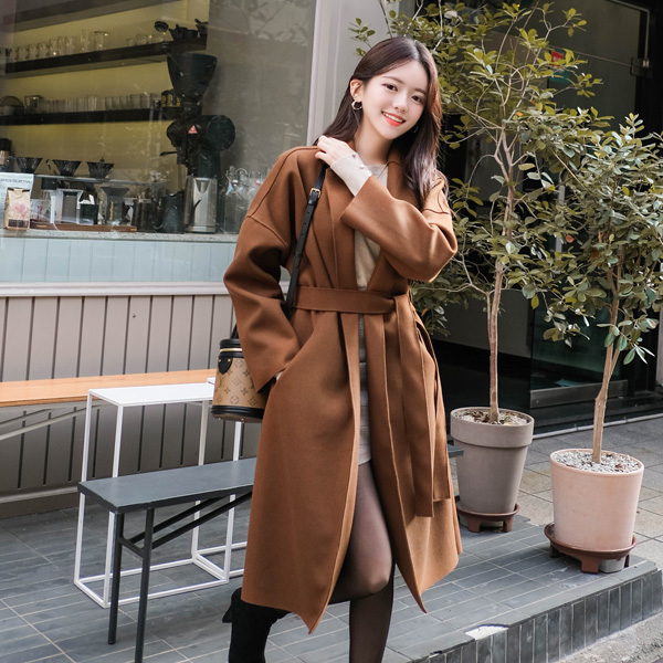 ct1026 데일리로 좋은 넉넉한 루즈핏 디자인의 벨트세트 롱 코트 coat