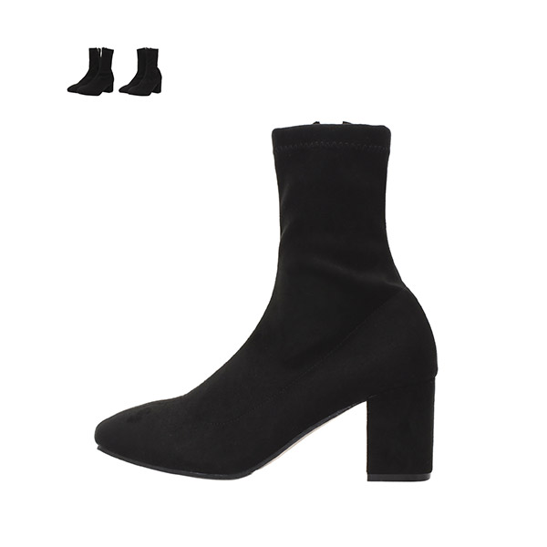 sh1660 2가지 굽높이로 구성된 레그라인에 착붙는 스웨이드 스판 앵클부츠 shoes