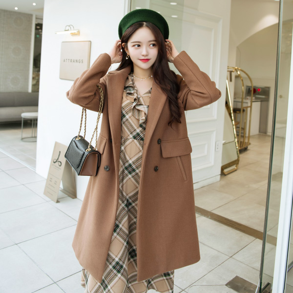 ct1055 소프트하고 말랑한 소재감이 무척 좋은 더블버튼 클래식 하프 롱 울 코트 coat