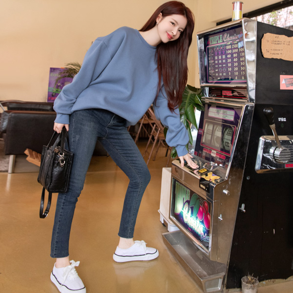 ps1952 기본에 충실한 풍성한 기모안감의 스키니진 팬츠 pants
