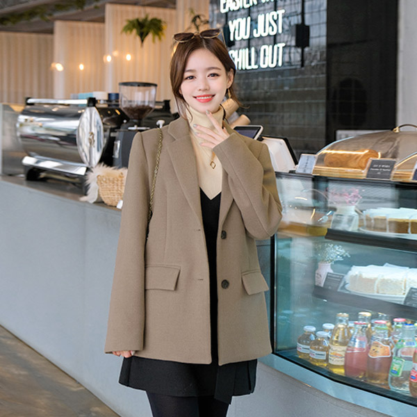 jk1038 세련된 베이직핏감의 고퀄리티 울혼방 테일러드카라 데일리자켓 jacket