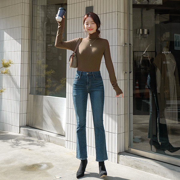 ps1956 기모안감에도 늘씬함 가득 선사할 세미부츠컷 데님팬츠 pants