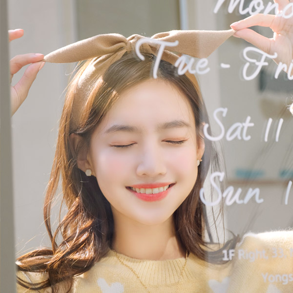 ac4241 소프트하고 러블리한 무드의 핸드메이드 리본 헤어밴드 hairband