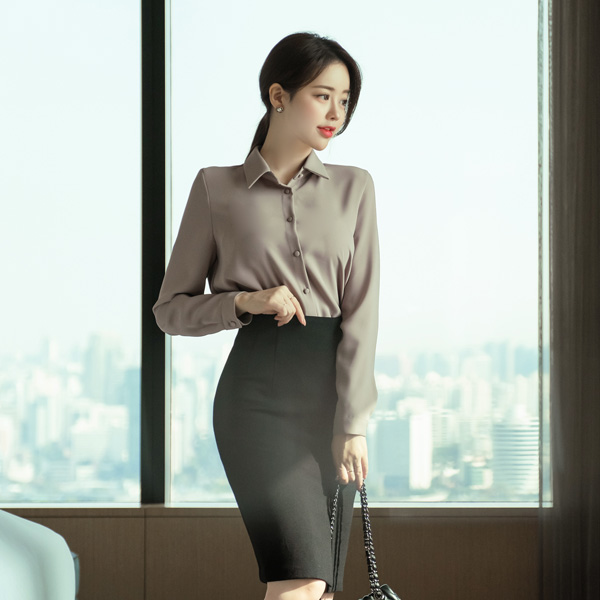bs4775 톡톡한 두께감의 셔츠 디자인 베이직 블라우스 blouse
