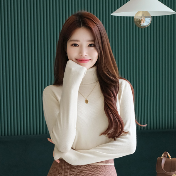nt1960 기본에 충실한 8컬러라인의 베이직 목폴라 니트티셔츠 knit