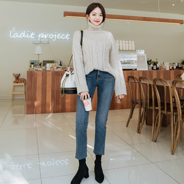 ps1971 컬러도 라인도 너무 예쁜 데일리 일자핏 기모 데님 팬츠 pants