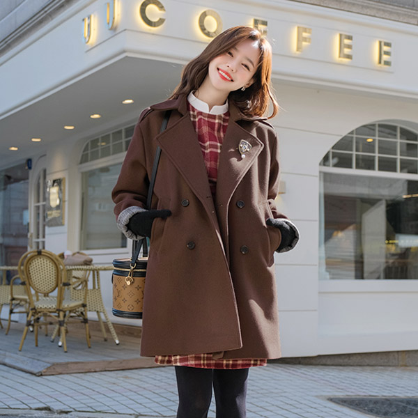 ct1092 클래식하고 베이직하게 입기좋은 루즈핏의 누빔안감 울혼방 겨울하프코트 coat