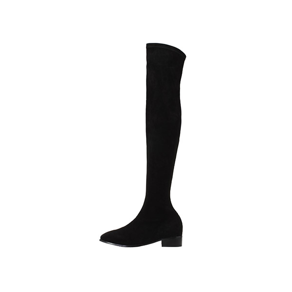 sh1726 부드러운 스웨이드 터치감의 슬림 사각코 싸이하이 롱 부츠 shoes