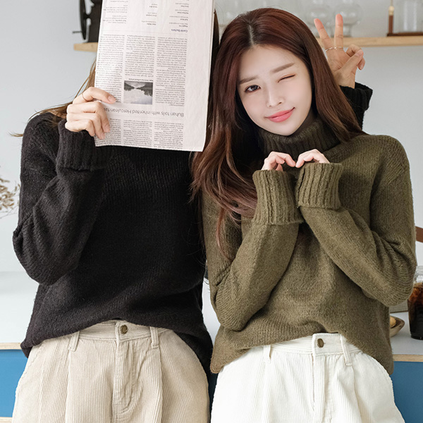 nt1991 매일매일 함께하기 좋은 폴라넥 베이직 컬러니트 knit