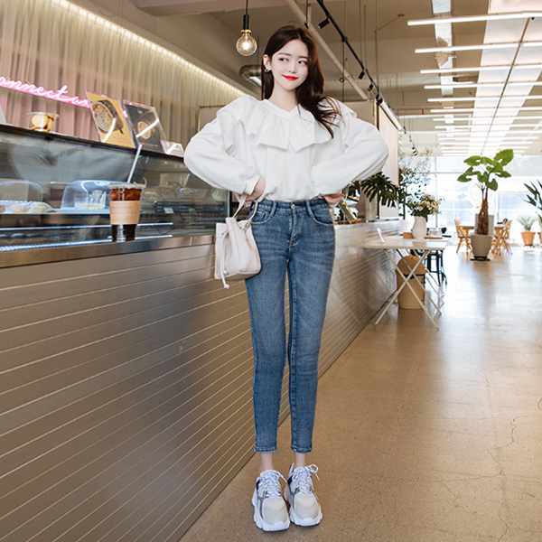 ps1991 쫀쫀한 핏감과 컬러까지 완벽한 포근한 밍크 안감의 슬림 스키니 밴딩 데님 팬츠 pants