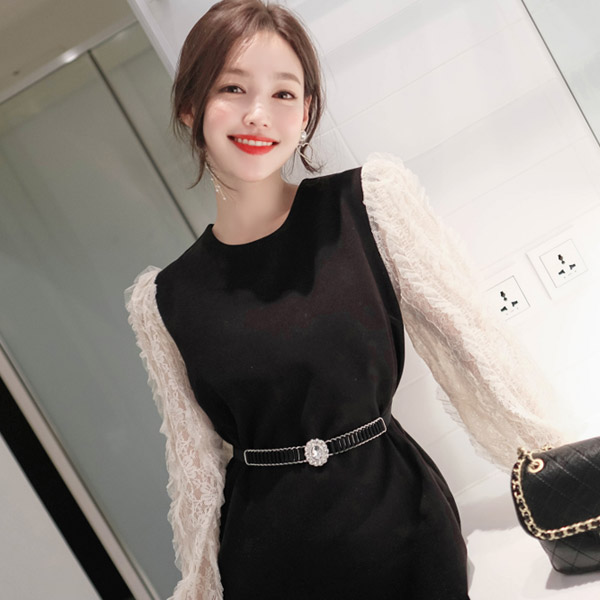 ac4313 주름 디테일과 큐빅 버클이 포인트인 밴딩 슬림 벨트 belt