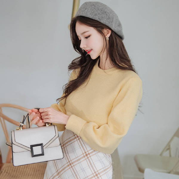 nt2036 말랑말랑 소프트한 터치감과 달콤한 컬러감의 퍼프 니트탑 knit