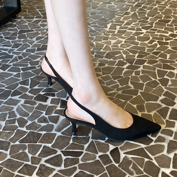 sh1740 데일리 슈즈로 신기 좋은 스웨이드 소재의 슬링백 미들힐 shoes