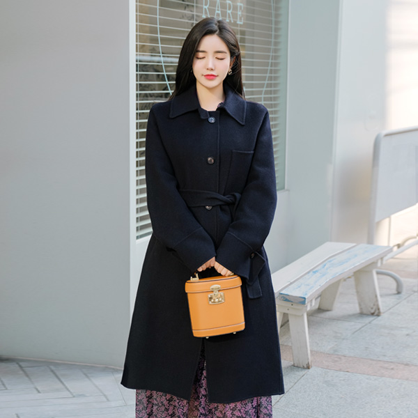 ct1150 프리미엄하게 제작된 울90% 함유량의 벨트세트 포켓 핸드메이드 롱코트 coat