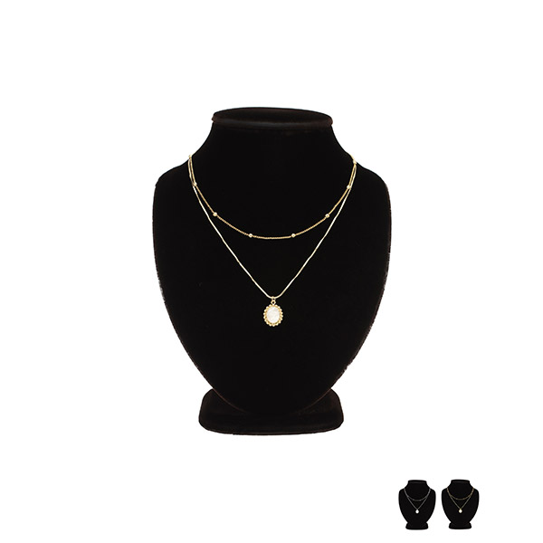 ac4339 엔틱한 무드의 자개 펜던트 레이어드 볼 네크리스 necklace