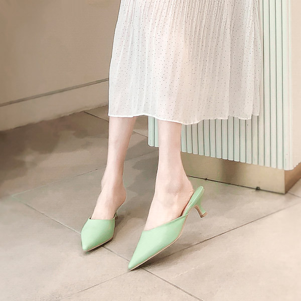 sh1768 화사한 무드를 선사해줄 파스텔톤 구성의 블로퍼힐 shoes