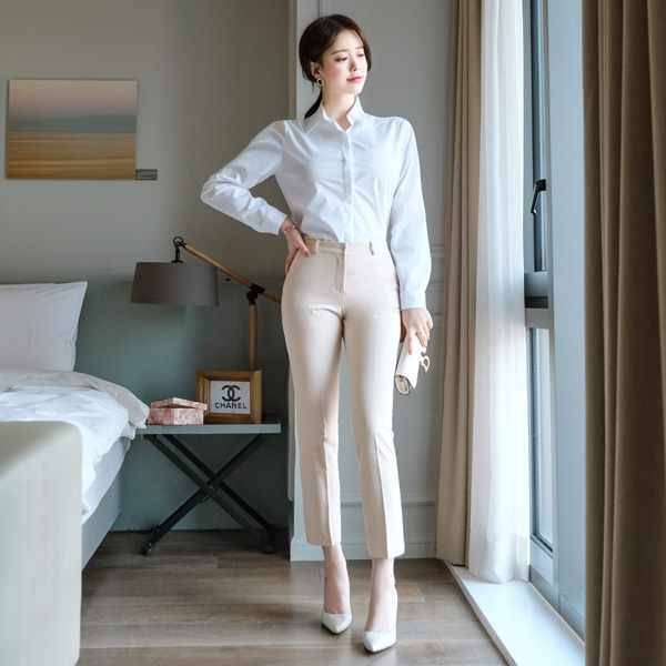 ps2051 칼주름 디테일로 슬림한 실루엣을 선사해줄 일자핏 스판 슬랙스 slacks
