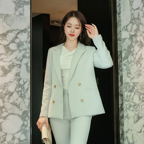 jk1115 더블 버튼과 테일러드 카라 디자인의 데일리 재킷 jacket