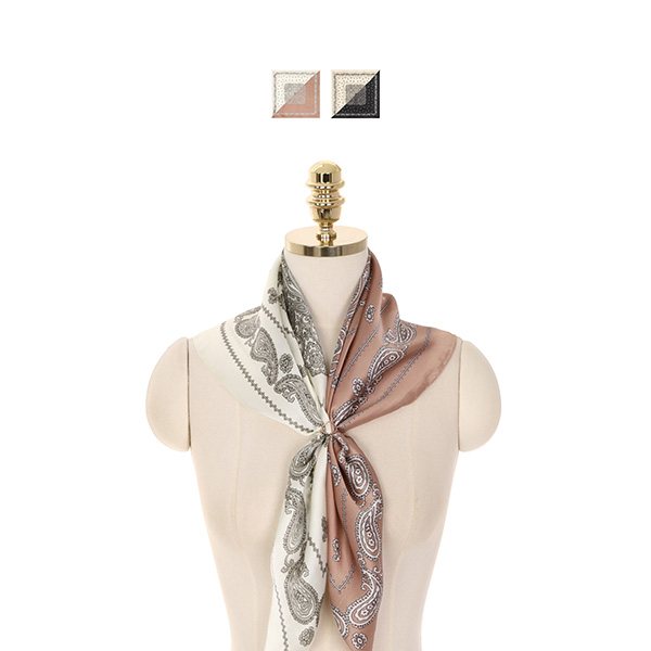 ac4353 페이즐리 패턴으로 멋스럽게 완성한 반반 스카프 scarf