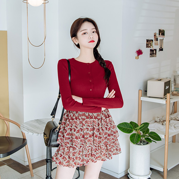 cd1292 라이트한 소재감으로 산뜻하게 착용하기 좋은 슬림핏 골지 니트 가디건 cardigan