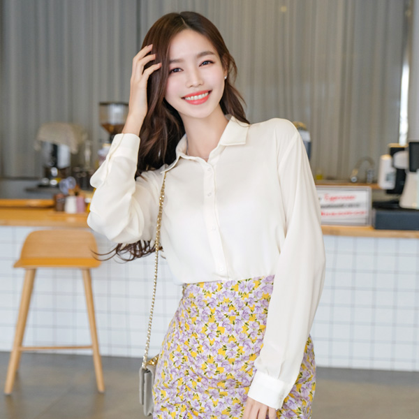 bs4966 자꾸 만지고 싶은 찰랑 감촉의 뉴트럴 파스텔톤 7컬러 베이직 실키블라우스 blouse
