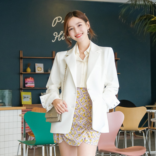 jk1136 매년 입어도 질리지않는 베이직핏 투버튼장식의 간절기 데일리자켓 jacket