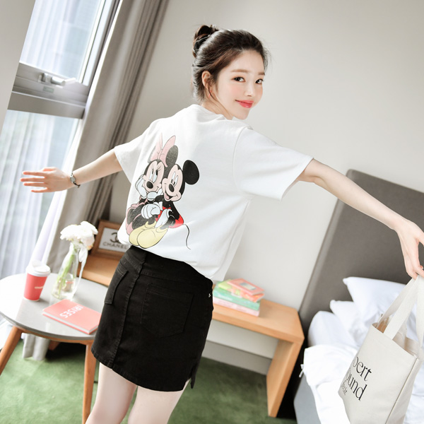 ts1939 귀여움 가득 미키마우스 캐릭터가 새겨진 디즈니 정품 반팔 티셔츠 tee